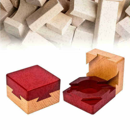 Secret Puzzle Box Brain Teaser Games Wooden Gift Hidden Favo