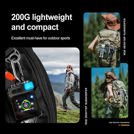 Outdoor Wireless Bluetooth Mini Speaker with Alarm Clock & RGB Ambient Lamp Display