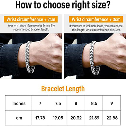 18k Gold Silver Curb 8inch Cuban Durable Urban Street-Wear Hip Hop Bracelet 12mm