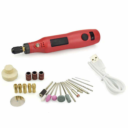 Mini Electric Grinding Pen Rotary Drill Grinder Cordless USB Engraving Tool Kit