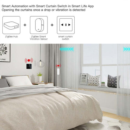 Zigbee Tuya Smart Home Door Window Vibration Sensor APP Detection Alarm Sensor