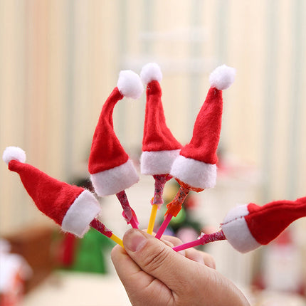 20Pcs Christmas Mini Santa Hat Lollipop Wrappers - Xmas Party Decorations