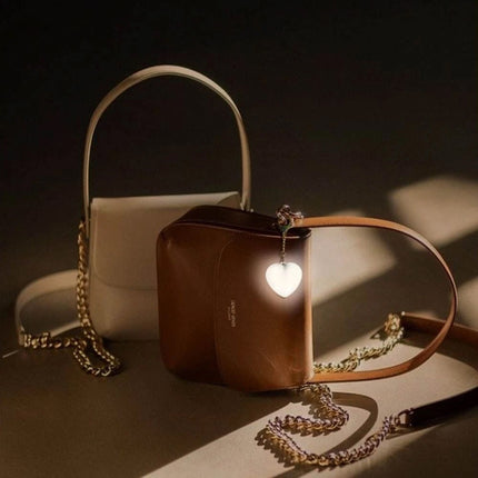 2-Pack Rechargeable Heart-Shaped Keychain Mini LED Flashlight: Light-Touch Sensitive (Bag Not Included)