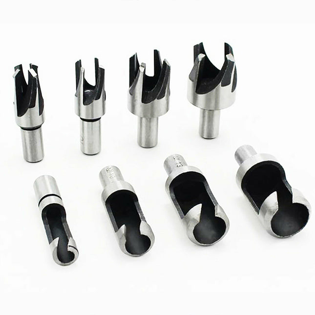 8PCS Kit Wood Plug Cutter Dowel Cutting Tools Drill Tenon Woodworking 10-22mm