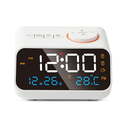 LED Digital Alarm Clock Time Calendar Temperature FM Radio Snooze Desk Clocks