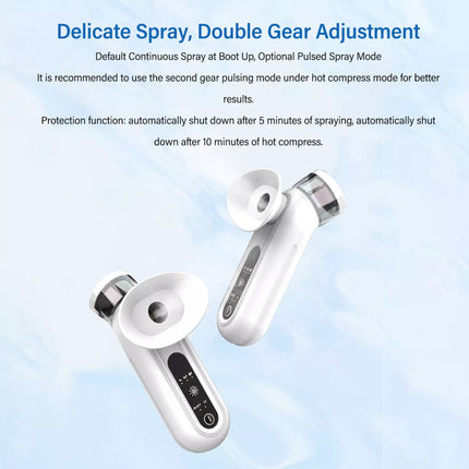 Eye Mist Sprayer White Nano Mist Sprayer Hot Compress Moisturizing Rechargeable