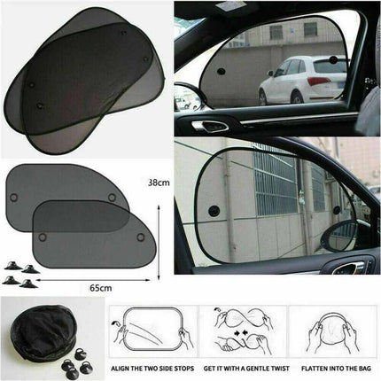 2Pcs Car Sun Shade Cover, Mesh UV Protection for Front Rear Windows