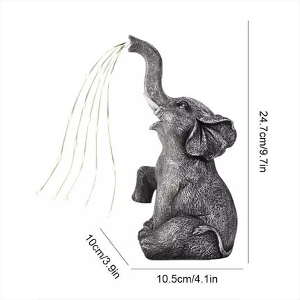 Elephant Statue Solar Light Garden Decor Resin Figurine Solar Powered Yard Patio