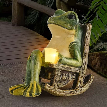 Whimsical Solar LED Frog Ornament Charming Decor for Gardens, Patios & Homes