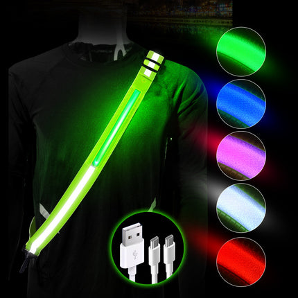 LED Flashing Reflective Safety Belt, Night Walking Reflective Sash Gear for Outdoor Activities