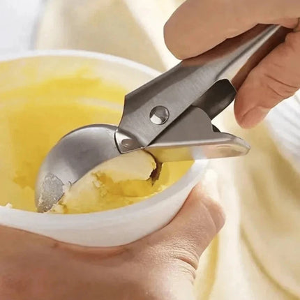 Multifunctional Stainless Steel Ice Cream Scoop & Ball Maker, Dual-Purpose Spoon