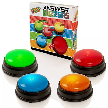 Learning Minds Lights & Sounds Answer Buzzers 4 Pack - For Quiz Games