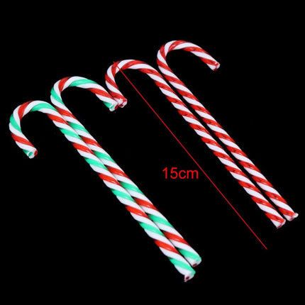 6Pcs/Set Plastic Candy Cane Christmas Hanging Decoration Xmas Tree Ornament