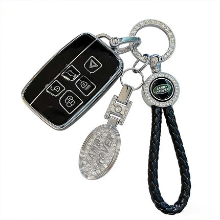Remote Key Cover Fob Case with Rope Keyring Gift, Compatible with Range Rover Land Rover Sport Evoque Jaguar XF XJ X Series