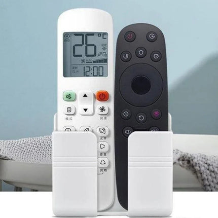 4Pcs Wall Mounted Remote Control Storage Rack Mobile Phone Holder Home Decor