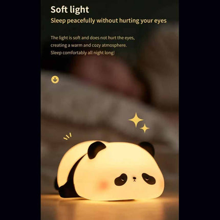 Panda Night Light for Kids Bedroom Cute Animal Silicone Nursery Night Lamp Touch