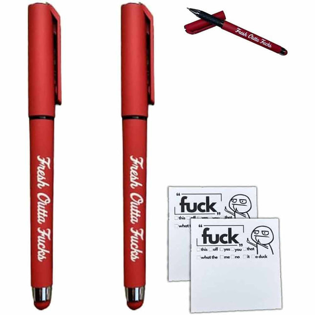 Fresh Outta F**ks Pad and Pen,Snarky Novelty Fresh Outta F**ks Pen Set