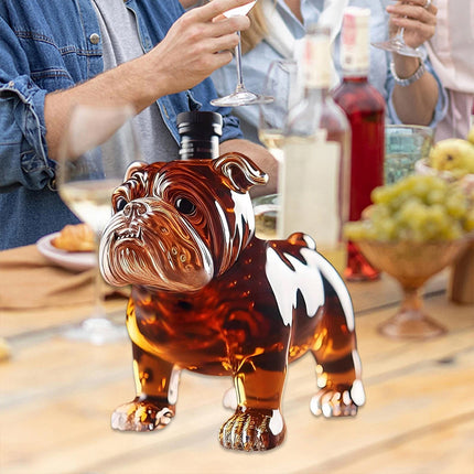 Novelty Bulldog Shaped Whiskey Decanter Unique Liquor Bottle