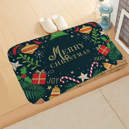 50×80CM Christmas Santa Pattern Outdoor Doormat Xmas Home Decor Rug