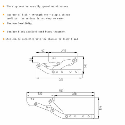 Caravan Rv Step Aluminium Pull Out Folding Caravan Step Camper Trailer LED Light