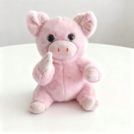 Fluffy Plush Farm Animal Toys - Black-White Cow, Pink Pig & Brown Highland Cow Plush Stuffed Dolls