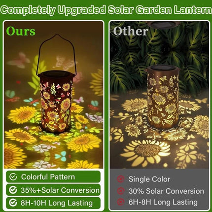 Sunflower Solar Hanging Lantern, Waterproof Outdoor Garden Light