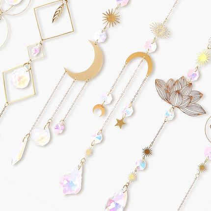 6PCS Lotus Sun Catcher Crystal Light Witchy Suncatcher Prism Rainbow Window Hanging