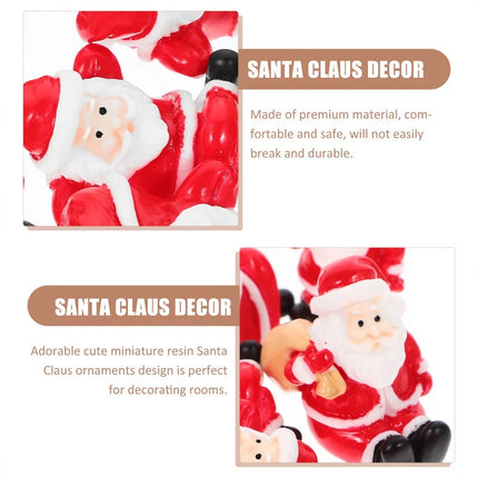 12Pcs Random Santa Claus Themed Mini Christmas Figurines - Micro Scene Ornaments for Indoor Holiday Decor