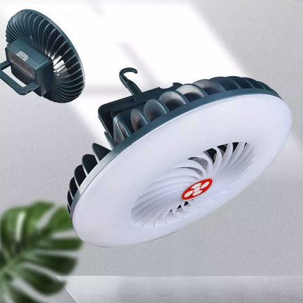 Portable Solar 1200mAh Outdoor Camping Fan LED Light Tent Lantern USB Rechargeable W/ Hook