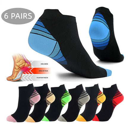 6 Pairs Foot Sleeve Plantar Fasciitis Compression Socks Achy Swelling Heel Ankle