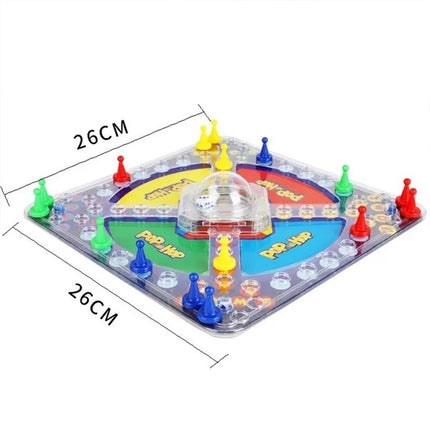 Pop and Hop Dice Board Game, Classic Ludo Family Game for 2-4 Players Interactive Tabletop Toy