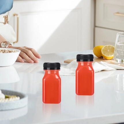10PCS Mini Juice Bottles 4oz Plastic Shot Bottle Clear Containers Food Grade PET