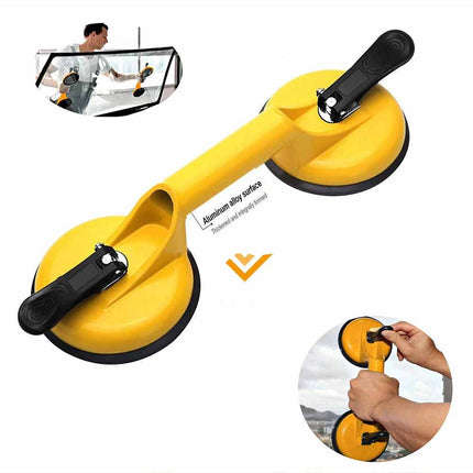110kg Heavy Duty Aluminium Glass Suction Cup Lifter, Dual Sucker Dent Puller Tool for Glass, Tile & Panel Installation, 1 Pack