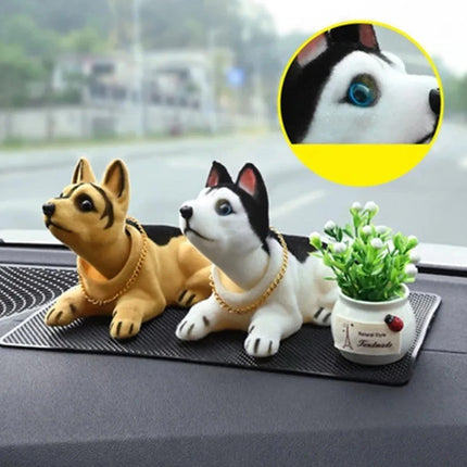 Swing Head Puppy Toy, Shiba Husky Nodding Bobble Figure, Car & Home Decor Gift