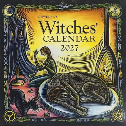 2027 Witches' Wall Calendar, Monthly Art Home Decor Calendar