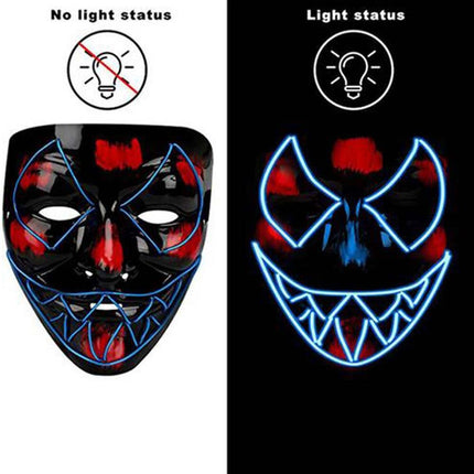 Halloween LED Purge Mask Glow in Dark Light up Costume Scary Rave Cosplay Mask