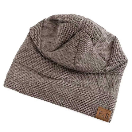 Unisex Slouchy Winter Hat – Fur-Lined Warm Beanie for Men and Women, Casual Knitted Style