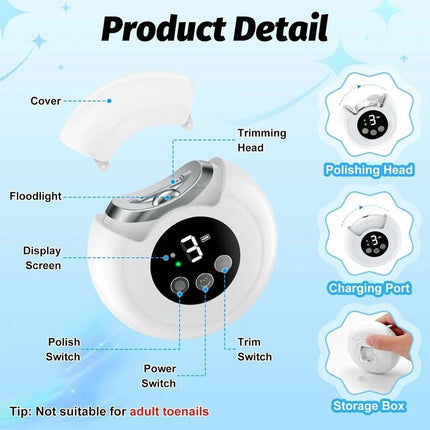 Electric Nail Clippers with Nail File Safe Automatic Trimmer, Rechargeable