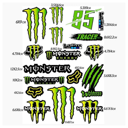 2 Whole Sheets Motorbike Car Helmet Decals, DIY Random Bike Stickers