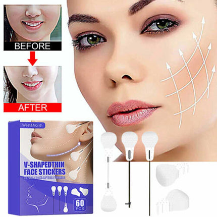 60PCS/Set Instant Face Neck Eye Lift Face lift V Tapes Shape Tape Anti Wrinkle