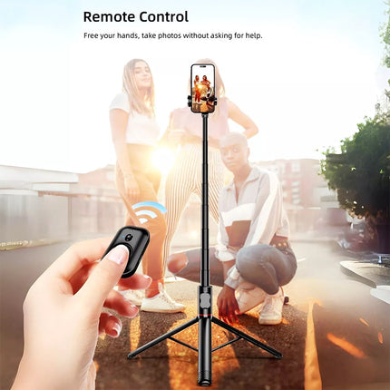 Selfie Stick Tripod 72" | 360° Rotation, Remote, Cold Shoe Mount Phone stand