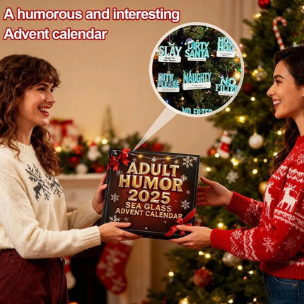 24 Days of Rude & Hilarious Holiday Adult Humor Acrylic Sea Glass Advent Calendar