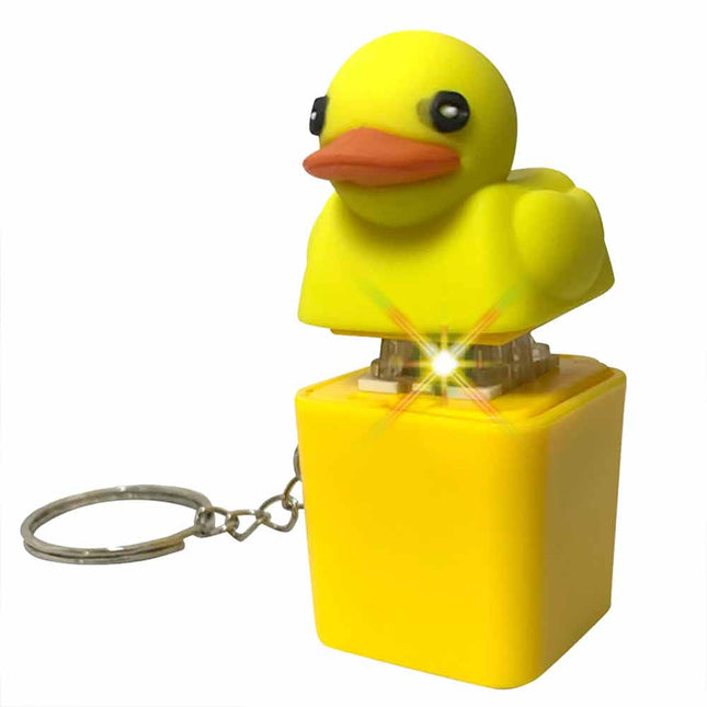 Duckys Quacking Fidgety Toys Ducky Hat Keychains Stress Relievers Squeaking