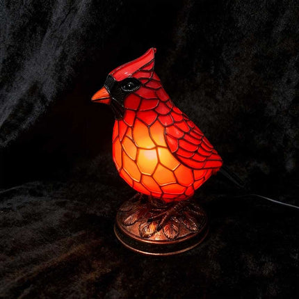 Red Resin Bird Lamp: Sheremart & Fanyil Cardinal Lamp