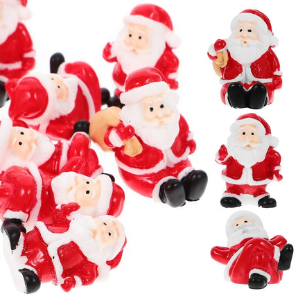 12Pcs Random Santa Claus Themed Mini Christmas Figurines - Micro Scene Ornaments for Indoor Holiday Decor