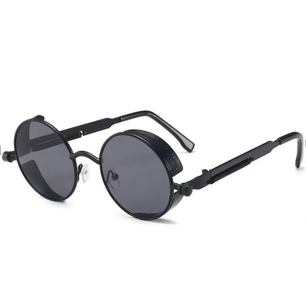 Classic Steampunk Sunglasses for Men and Women Retro Round Metal Frame Sunglasse