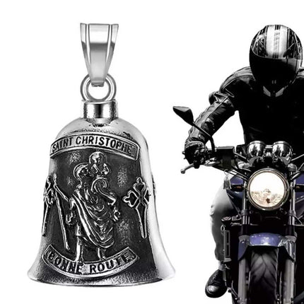 St. Christopher Guardian Bell Motorcycle Lucky Bell Stainless Steel Ride Bells No Chains