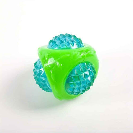 Glow In Dark Dog Squeaky Balls Durable Interactive Play Toys