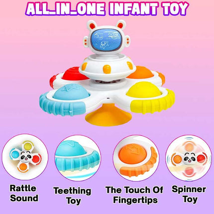 3PCS Baby Fidget Spinner Space With Suction Cup Spin Bath Windmill Play set Toy