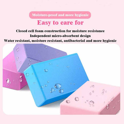 2PCS Yoga Blocks Brick Foaming Home Exercise Practice Fitness Gym Sports Random Color